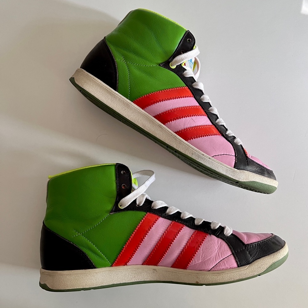 Adidas colorful high top sneakers